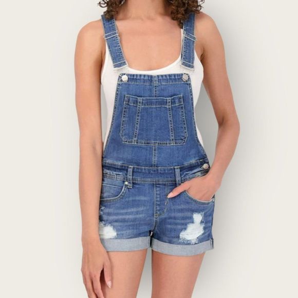 Dollhouse Pants & Jumpsuits Dollhousedistressed Denim Shortalls